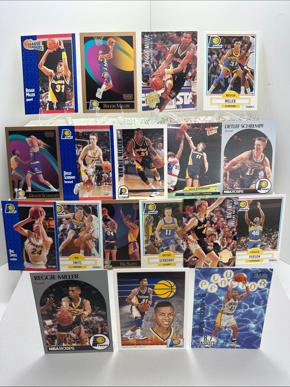 Reggie Miller Pacers vintage lot of 18 w/ Rim Smits/Schrempf/Mark Jackson